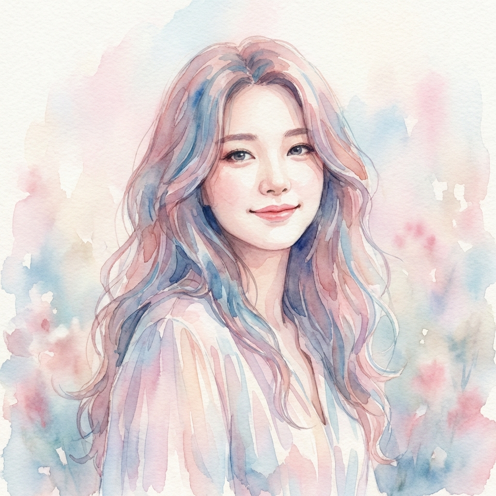 AI-generated portrait in watercolor style